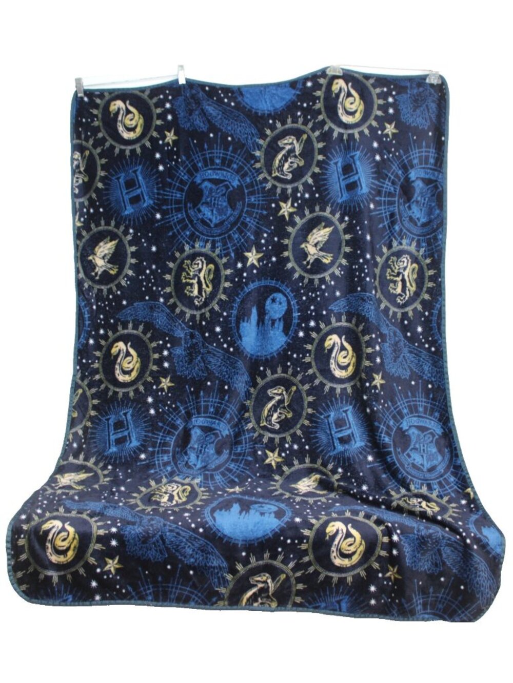 Wizarding World Harry Potter Fleece Blanket Throw Accent Sigils Blue Universal